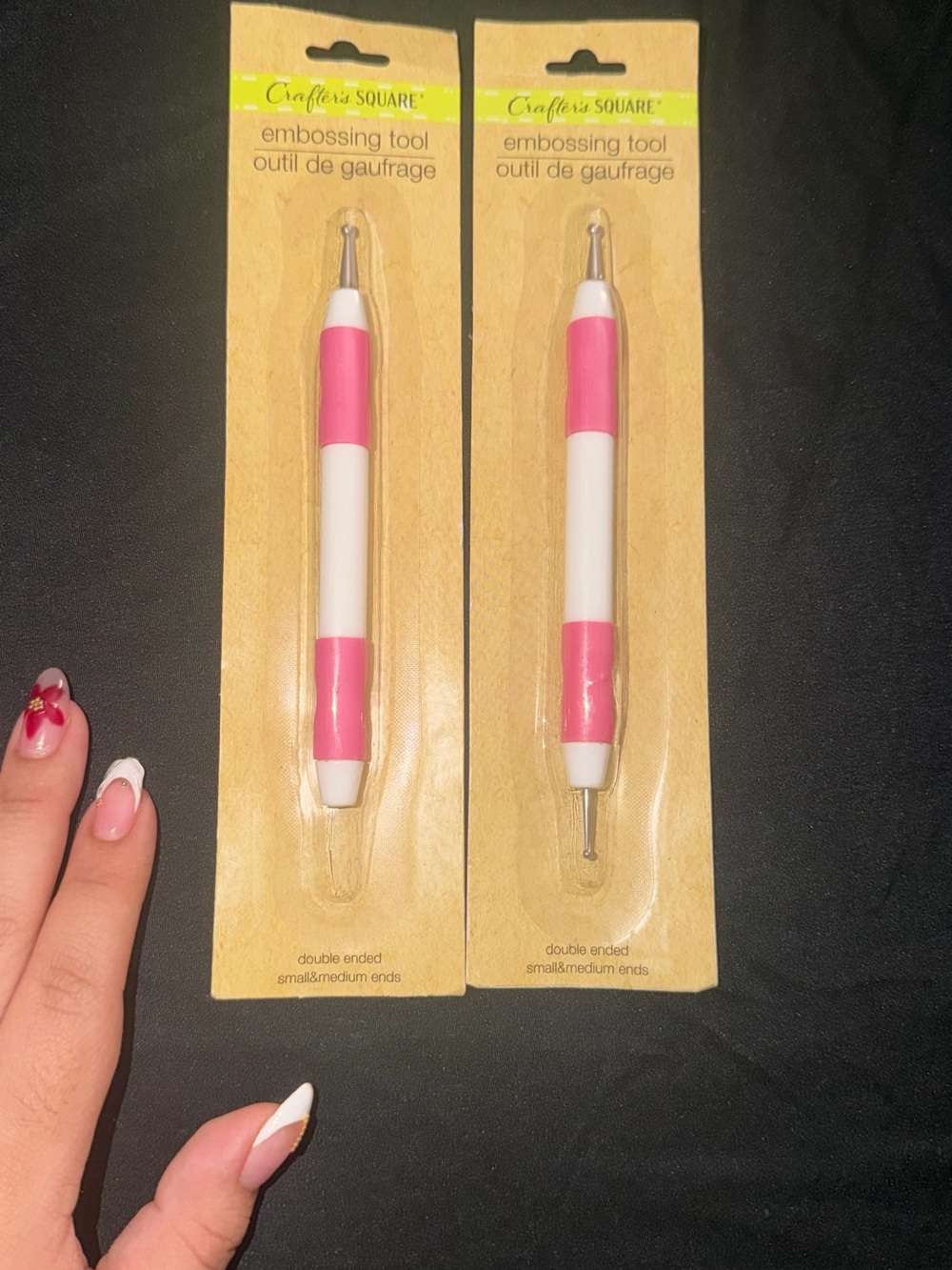 Pink & White Double-Ended Embossing Tool - 2 Pack